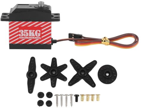 Servo de Treuil RC, 4 Bras de Servo Résistants à l'eau, pour Pièces de Mise à Niveau de Modèle de Robot de Bateau de Voiture sur Chenilles 1/10 RC (Rouge)