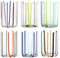 ZAFFERANO Assortiment de Verre Tirache en Verre Borosilicate Bicolore Vert-améthyste Coffret de 6 pièces