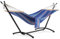 VonHaus Hammock with Stand - Freestanding 1 Person Striped Hammock Seat with Steel Frame - Polycotton Material & Adjustable Frame for Garden - Travel Bag for Beach, Camping & Outdoors - Blue Stripe