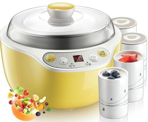Electric Yogurt Maker, 20w Automatic Yogurt Maker, With 4 Small Divided Cups Microcomputer Thermostat Control for Natto, Rice Wine, And Pickles
