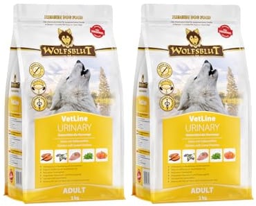Wolfsblut VetLine Urinary Huhn & Süßkartoffel 2 x 2kg Trockenfutter – Diät-Alleinfuttermittel für Hunde mit Struvitsteinen, unterstützt Harnwege & pH-Wert, getreidefrei