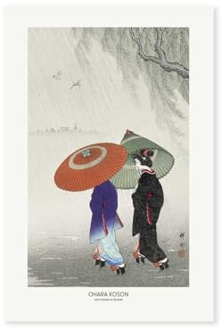 Hexoa Tableau Deux Femmes sous la Pluie - Made in France - Tableau Verre Acrylique 30x45