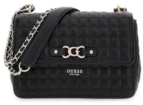 GUESS Umhängetasche Schultertasche Nadira Convertible Crossbody Flap Black schwarz