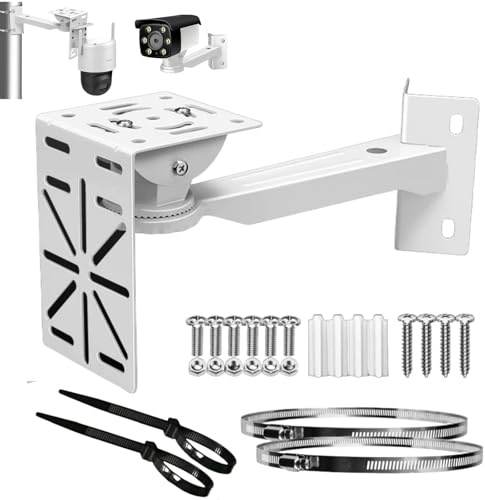 CTXSumTec Pole Mount Bracket + L-Shape Adapter for Security Dome Cameras – Universal Fit (1-7.87” Poles), 22LBS Capacity, Sturdy Aluminum, Indoor/Outdoor Easy Install