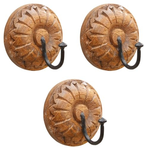 Marrakech Lot de 3 crochets porte-serviettes fabriqués à la main 9 cm | Utilisable comme porte-manteau dans la chambre à coucher | Porte-manteau Admir dans le couloir ou porte-serviettes dans la