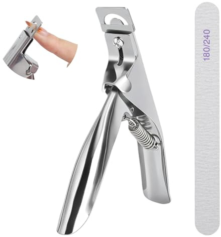 LOLANIUT Cortaúñas Postizas de Acero Inoxidable y Cortador de Uñas Profesional para Cápsulas y Tips, Herramienta Precisa para Dar Forma a Uñas de Gel y Acrílico, Ideal para Manicura en Casa o Salón