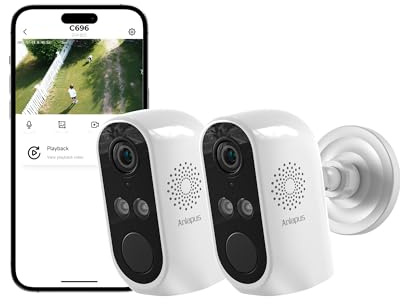 Anlapus 2er 3MP 2K WLAN Überwachungskamera Aussen & Innen, 2,4G WiFi 6 | Person-/Fahrzeugerkennung, Spotlight, Plug-in Netzbetrieb für 24/7 Aufnahme