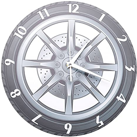 Buhdjfnke Benutzer Definiert Ihre Garage Name Auto Service Reparatur Garage Acryl Wand Uhr Reifen Rad Auto Uhr Mechaniker Auto Werkstatt
