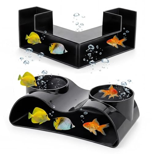 Eulihent 2 Pezzi Tunnel Sotterraneo per Acquario, Tunnel Acquario Della Grotta di Gamberetti Sotterraneo Gamberetti Grotta per Pesci e Gamberetti (17,6/12,5 cm)