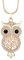 Collier pour les femmes, pendentif hibou collier fille cadeau rose or chaîne argent collier ras du cou avec cristal (Or rose)