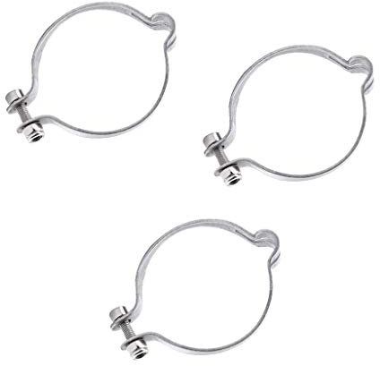SGerste Lot 3Pcs Classic Stainless Steel Vintage Clamp On Top Tube Brake Cable Guide Clip 34.9mm