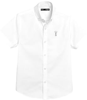 NEXT Jungen Kurzärmeliges Oxford-Hemd Weiß 6 Jahre