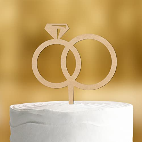 Cake Topper Ringe [übereinander liegende Ringe] - deko Holz Hochzeit deko Hochzeitstorte Kuchendeko Hochzeit Tortendekoration Verlobung Tortenstecker Tortendeko Wedding cake