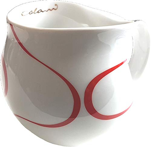 Luigi Colani dekorierte Kaffeetasse Becher Tasse Cappuccinotasse Kaffeebecher „Gold&Color“ Loop rot/red 280 ml