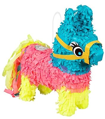 Boland 30975 - Mini Pinata Esel, Größe 20 x 18 cm, Pappe, Partyspiel, Tier, Geschenk, Kindergeburtstag, Dekoration