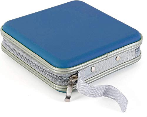 Gadget Hoppa 36 Capacity CD DVD Case Wallet Hard Cover Carry Case Portable Storage Organiser Bag - BLUE