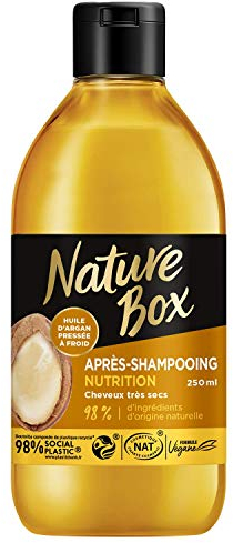 Nature Box - Nutrition Argan Conditioner - Pflege für sehr trockenes Haar - Pflege für geschwächtes Haar - vegane Formel - 98% Inhaltsstoffe natürlichen Ursprungs - pflegende Haarpflege - Inhalt 250