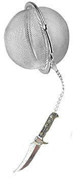 K25 Couteau de chasse en étain anglais sur infuseur à thé en forme de boule en acier inoxydable