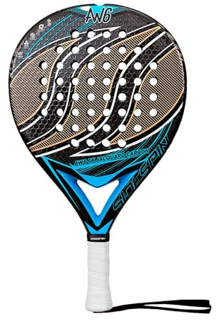 Side Spin - Pala Padel AW6 3K Profesional Unisex | Control y Manejabilidad Avanzada | Superficie Texturizada | Ideal para Palas Padel Profesional Hombre y Mujer, Dorado/Azul, Talla única, Carbono 3K