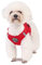 Hundegeschirr Set mit Leine- Hund&Katze Klein Weich Vest- Verstellbar Sicher Kontrolle Welpengeschirr Weste & Reflektorstreifen verstellbares Geschirr (M, Rot)