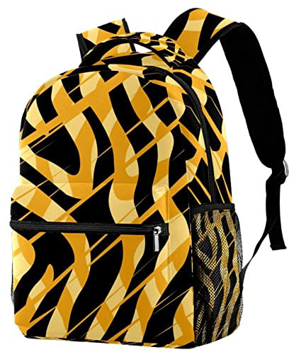 Leisure Campus Reiserucksäcke, abstrakter Tiger-Druck Taschen mit Flaschenhalter für Mädchen und Jungen