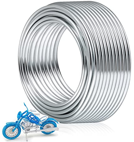 3mm Craft Wire for Sculpting, 52 Ft Aluminum Bendable Thick Metal for Bonsai Trees, Floral Armature, Weaving, Wrapping, Clay Models, Dolls, DIY Jewelry Making (9 Gauge Thickness)