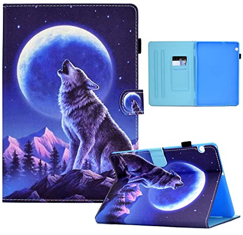 Funda de cuero PU Flip Tablet para Huawei MediaPad T3 10 a prueba de golpes Protección ranuras para tarjetas Soporte Cubierta para Huawei MediaPad T3 10 -Wolf