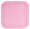 Trimming Shop 7 Heavy Duty Square Dessert Disposable Plates Lovely Pink 18cm - Colour Themed Paper Tableware for BBQs, Weddings, Anniversary, Birthday, Multipurpose Occasions 16 Pack