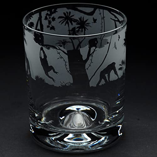 Milford Collection Animo Glass Whisky Tumbler 30cl - Monkey