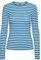 PIECES Damen Pcruka Ls Top Noos, French Blue/Stripes:Cloud Dancer, XS