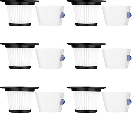 6/10 Pack Ersatz-HEPA-Filter, kompatibel mit MOOSOO K17 Akku-Staubsauger (Color : 6 PCS)