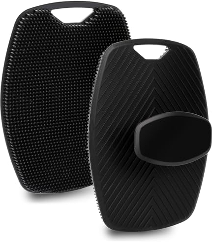 Silicone Exfoliating Body Scrubber Silikon Peeling Körperwäscher, weicher Duschwäscher für die Tiefenreinigung des Körpers, Badezubehör, flache Reinigungsbürste mit Aufbewahrungshaken zum Baden