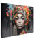 MuchoWow© Wandbilder 80x60 cm Wohnzimmer Wanddeko Schlafzimmer Zimmerdeko Fotowand Zimmer Deko Wand Dekoration Wall Banksy - Street Pop Art - Frau - Kopftuch - Graffiti - Schwarz