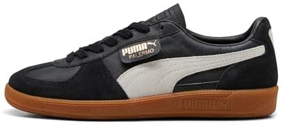 PUMA Herren Palermo Leder-Sneaker, Black/Gum, 42.5 EU