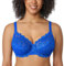 DELIMIRA Women's Full Coverage Non-Foam Floral Lace Plus Size Underwired Bra Sparkle Blue 34H