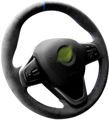 LeaHY Handstich Alcantara Lenkradbezug Kompatibel mit BMW F45 F46 X1 F48 X2 F39 Black9002
