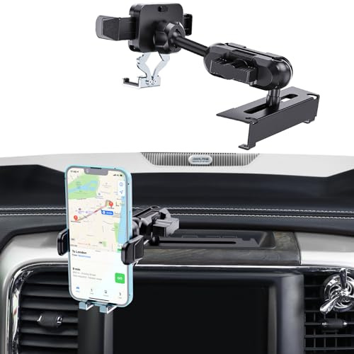 Kaishengyuan Metall-Handyhalterung für Ram Truck 2013–2018, Armaturenbrett-Handyhalterung, kompatibel mit RAM 1500/2500/3500 & 2019+ Classic, Metallkugel-Adapter, Handy-Ständerarm, passend für die