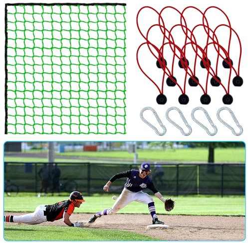 Baseballnetz – 3 m, 4,5 m, 6,2 m, 7,6 m, 9 m, Basketballnetz, perfekt für Baseball, Fußball, Basketball, Lacrosse und mehr – vielseitiges Outdoor- und Indoor-Rücklaufnetz (4,5 x 4,5 m, grün)