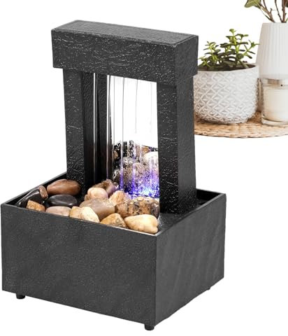 Fontaine à eau de table | Fontaine de table relaxante – Fontaine de bureau de méditation Feng Shui Zen pour la maison, le bureau, les espaces intérieurs