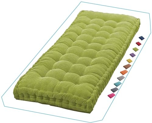 Bankauflage, Sitzkissen Bank, Rutschfestes Bankkissen Outdoor, Sitzpolster Indoor, Gartenbank Kissen 120, 100, 150, 150x45, 150x55, 150 x 40, Sitzauflage Bank für Garten, Terrasse, Schaukel(Green 1b,1