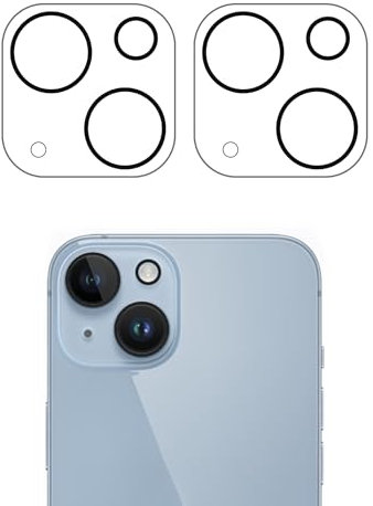WedDecor Camera Lens Protector for iPhone 13 (6.1-inch) & iPhone 13 mini (5.4-inch), 9H Tempered Glass, Ultra-thin Scratch-Resistant Tempered Glass, Case Friendly, Night Shooting Mode, Black, 2pcs
