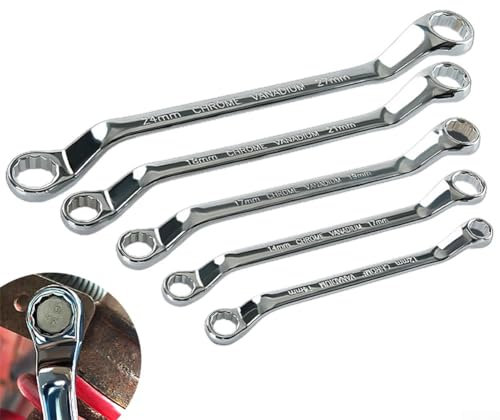 for HPLIVE and Rust Resistant Offset Box End Wrench Spanners Metric, Carbon Steel, 45 Degree, Double for RING (8 x 10mm)