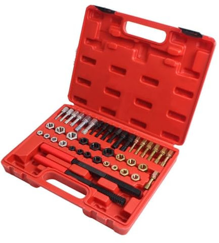 Werkzeug Set Handwerkzeuge 42-teiliges tragbares Einfädelwerkzeug-Set, metrische Feilen, Gewindefeilen, UNF/UNC-Einfädler, Gewindebohrer, Auto-Reparaturwerkzeuge wljdp240511