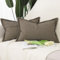 Madizz 2er Set Polyester Leinen Kissenbezügen mit breiter Kante Weiche dekorative Kissenbezüge für Sofa Schlafzimmer Kissenhülle Braun 30x50 cm Rechteckig