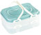 LIVINJA Kuchen Transportbox & Cupcake/Muffin Transportbox - 1er Partycontainer, Kuchenbehälter mit praktischem Hebeeinsatz, Clickverschlüssen & Tragegriffen, 2 Etagen, 40x30x18cm, Made in EU, Grün