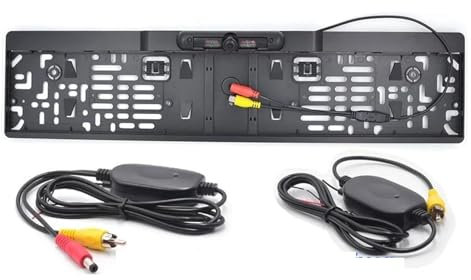 Rückfahrkameras Nachtsicht IR Rückansicht Kamera EU Kennzeichen Rahmen Auto Reverse Kamera Für Monitor wasserdichte Backup Kamera Reverse Kamera(Wireless cam Static-1)