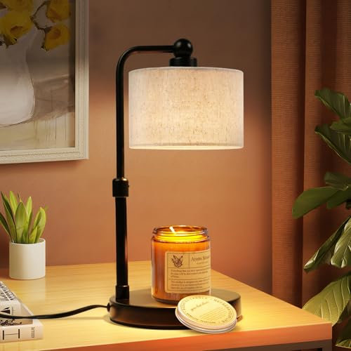 Candle Warmer Lamp with Timer, Dimmable Wax Warmer for Candles, Adjustable Height Electric Warmer with 2 Bulbs, Birthday Gifts for Women, Gifts Idea