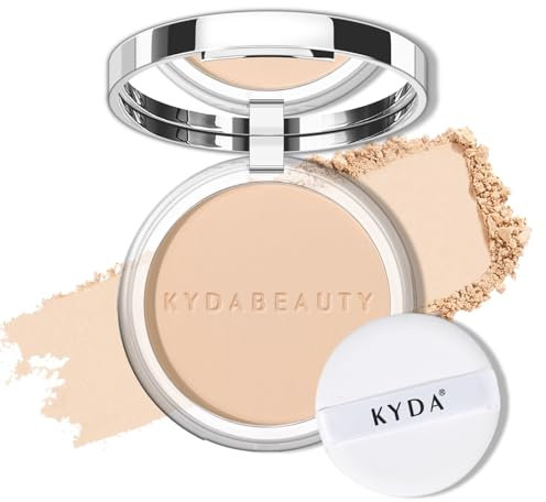 KYDA Mineral Powder, 4-in-1 Pressed Mineral Powder, SPF 35 Matte Setting Puder mit Concealer und Foundation, leichte, makellose Deckkraft, Skin Pflegeformel, Porcelain