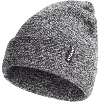 Zylioo XS/S/M/XL/XXL/3XL Gorro de punto para cabeza grande, gorro de invierno con paraguas, de gran tamaño de invierno cálido de punto con puños, Gris mezclado, M-XL