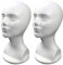 2pcs Schaufensterpuppen Kopf Frauen Haar Schaufensterpuppe Kopf weißer Schaumkopf Model Hutmasken Brille Hut Perücke Show Display Manikin Kopf für Zuhause, Salon, Laden, Haarschanninkopf